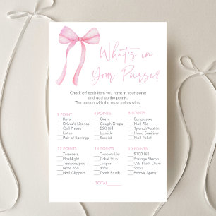 Pink Bow Coquette What's In Your Purse Game