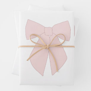 Pink Bow Coquette Wrapping Paper Sheet