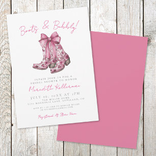 Pink Bow Country Bridal Shower Invitation
