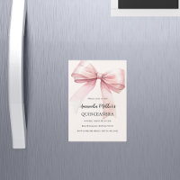 Pink bow cream elegant Quinceanera luxury