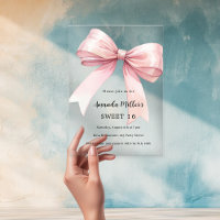 Pink bow cream elegant SWEET 16 clear