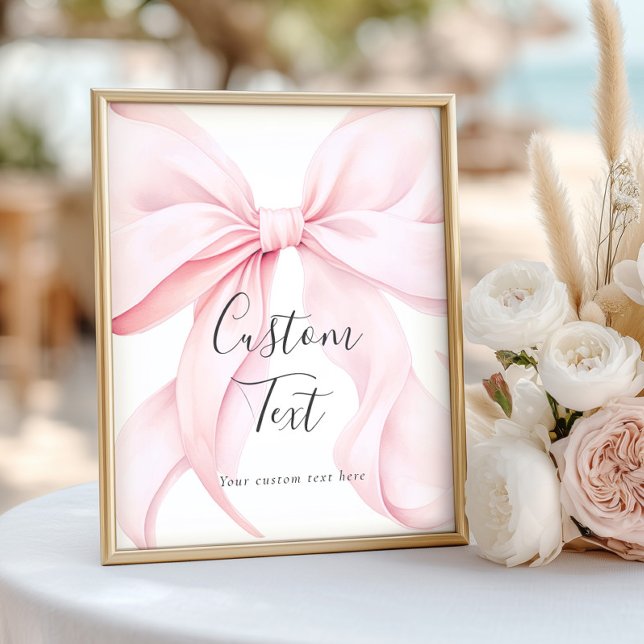 Pink Bow Custom Text Table Sign (Creator Uploaded)