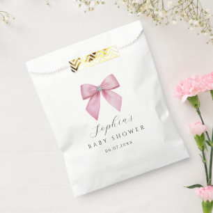 Pink Bow Cute Baby Shower Favour Bags