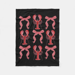 Pink Bow Cute Coquette Crawfish Y2k Clean Girl Aes Fleece Blanket