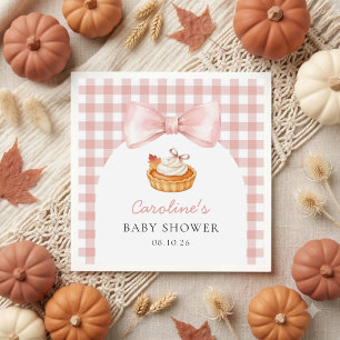 Pink Bow Cutie Pie Baby Shower Napkin