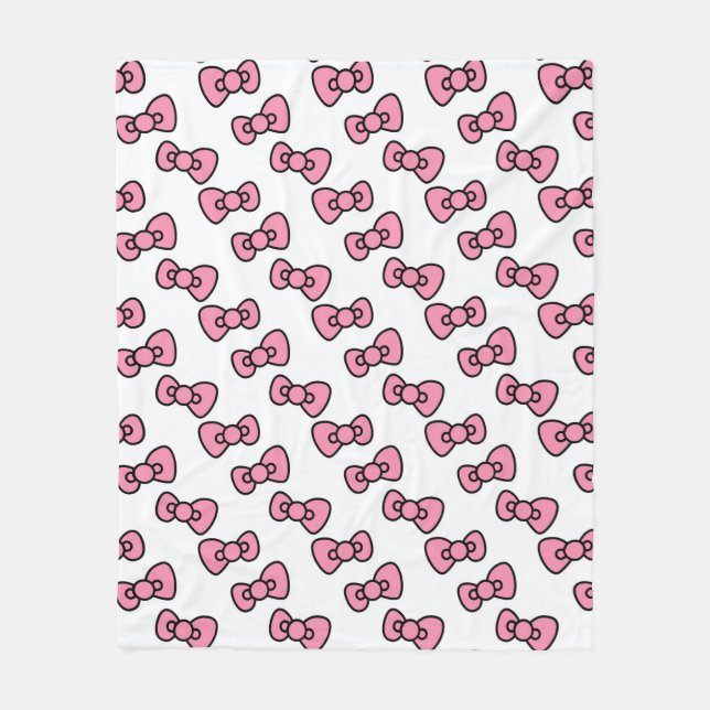 Pink Bow Delight Fleece Blanket (Front)