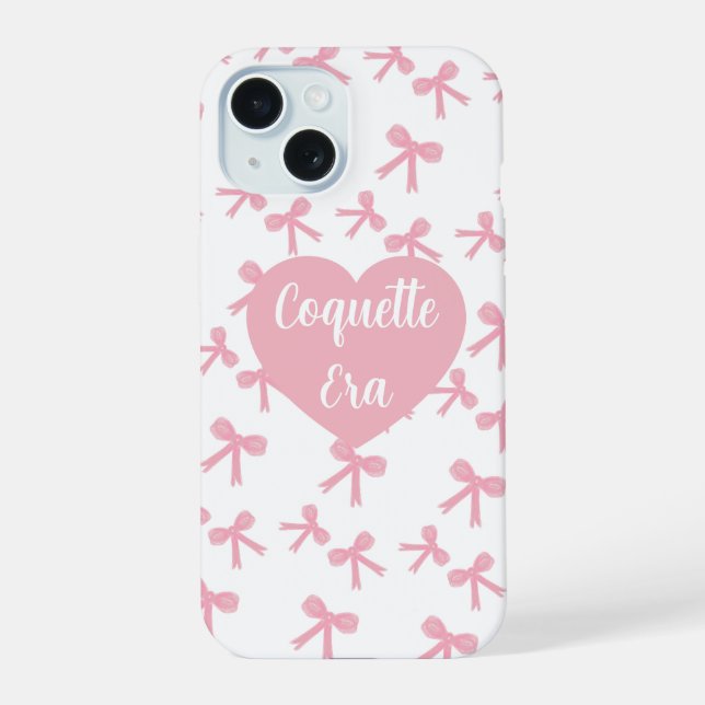 Pink Bow Dreams Coquette Phone Case (Back)