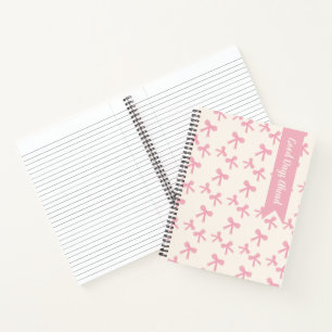 Pink Bow Dreams Hand-Drawn Coquette Notebook