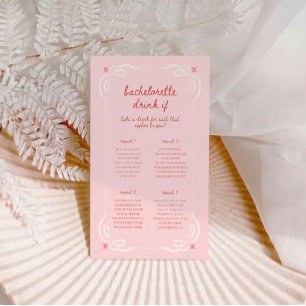 Pink Bow Drink If Bachelorette Game Card