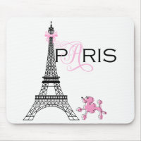 Pink Bow Eiffel Tower Paris France Poodle Chic