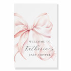 Pink Bow Elegant Baby Shower Welcome Poster