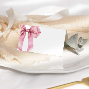 Pink Bow elegant birthday party Place Card