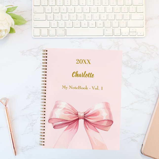 Pink bow elegant notebook (Creator Uploaded)