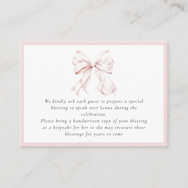 Pink Bow Enclosure Card (Front)