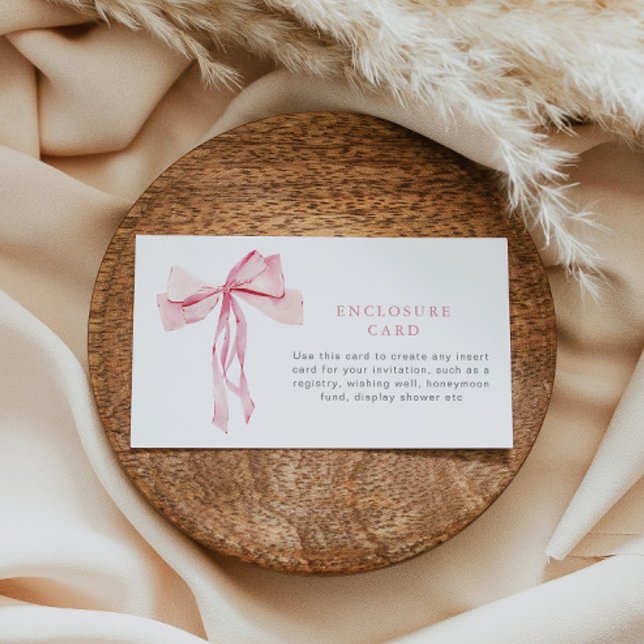Pink Bow Enclosure Card Custom Insert Ribbon Girl (Creator Uploaded)