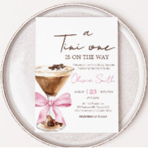 Pink Bow Espresso Martini Baby Shower