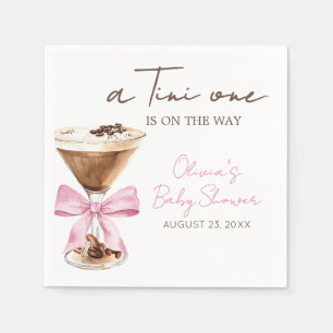 Pink Bow Espresso Martini Baby Shower Napkin