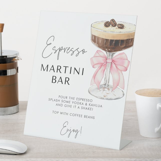 Pink Bow Espresso Martini Bar Sign (In SItu)