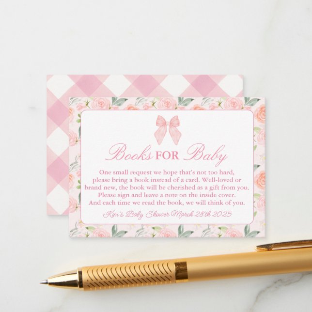 Pink Bow Floral Coquette Baby Shower Enclosure   (Front/Back In Situ)
