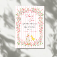 Pink Bow Floral Goose Baby Shower 