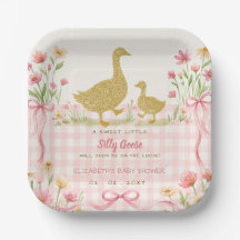 Pink Bow Floral Silly Goose Girl Baby Shower