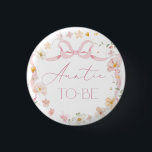 Pink Bow floral wildflower Auntie to be 3 Cm Round Badge<br><div class="desc">Pink Bow floral wildflower Auntie to be button
Matching items available.</div>