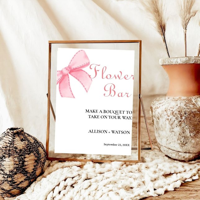 Pink Bow Flower bar sign bridal shower flower  (Creator Uploaded)
