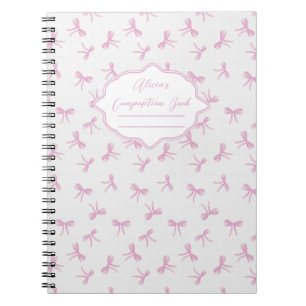 Pink bow Frilly Coquette Personalized Composition Notebook
