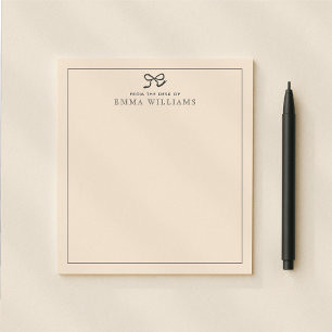 pink, bow, from the desk of notepad