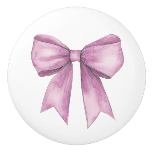 Pink Bow Furniture Ceramic Knob