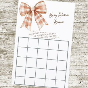 Pink Bow Girl Baby Shower Bingo