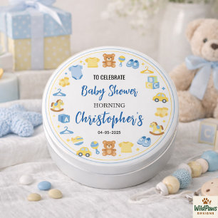 Pink Bow Girl Baby Shower – Cute & Fun Party 3 Cm Round Badge