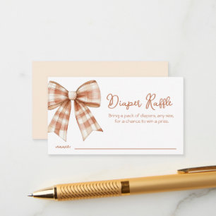Pink Bow Girl Baby Shower Diaper Raffle Enclosure Card