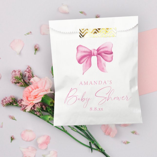 PINK BOW girl Baby shower Favour Bags (Creator Uploaded)