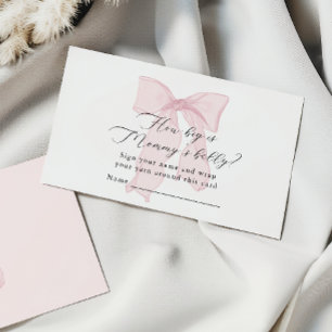 Pink Bow Girl Baby Shower How big is Mummy’s belly Enclosure Card