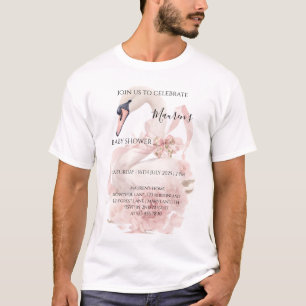 Pink Bow Girl Baby Shower Invitation T-Shirt