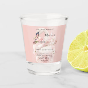 Pink Bow Girl Baby Shower Shot Glass