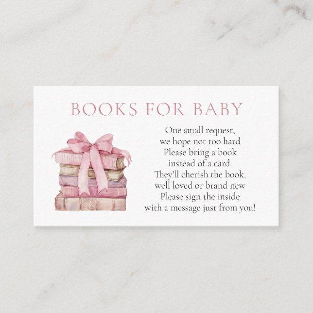 Pink Bow Girl Books for Baby insert card (Front)