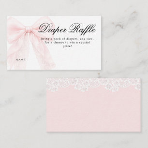 Pink Bow Girl Modern Baby Shower Enclosure Card