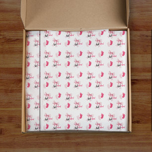 Pink Bow Girl Mom Ribbon Cute Baby Shower Tissue Paper