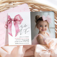 Pink Bow Girls just wanna be One Photo birthday