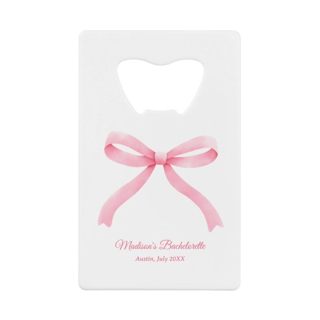 Pink Bow Girly Aesthetic Bachelorette Party Favour (Front)
