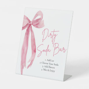 Pink Bow Grad Party Graduate Dirty Soda Bar Pedestal Sign