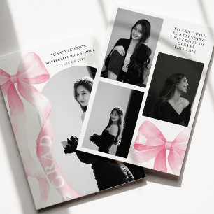 Pink Bow Graduation Announcement