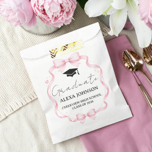 Pink Bow Graduation Cap Graduate Favour Bags
