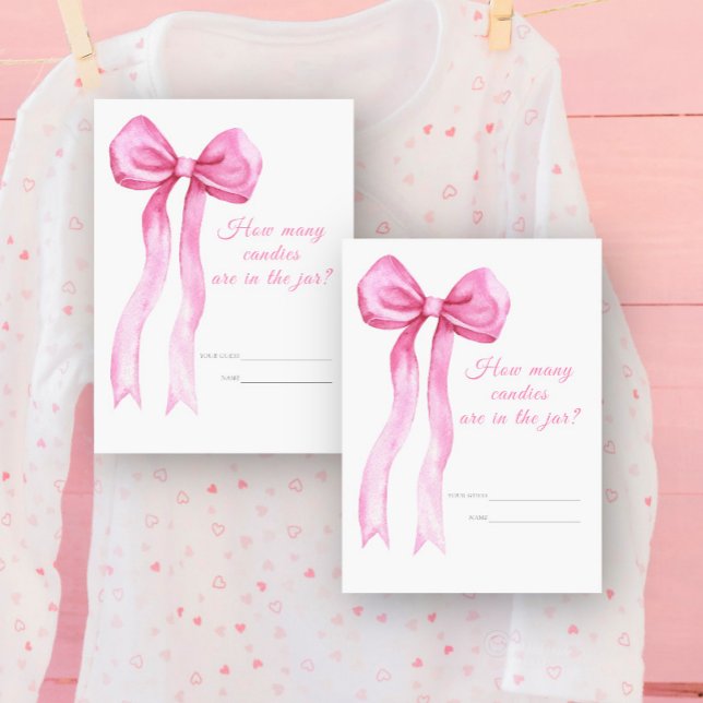 Pink bow - Guess how many candies game Enclosure Card (Creator Uploaded)