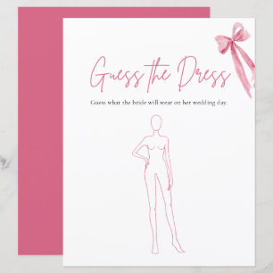 Pink Bow Guess The Dress Bridal Shower Game
