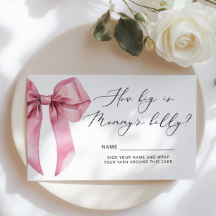 Pink Bow How big is mommys belly game Enclosure Card