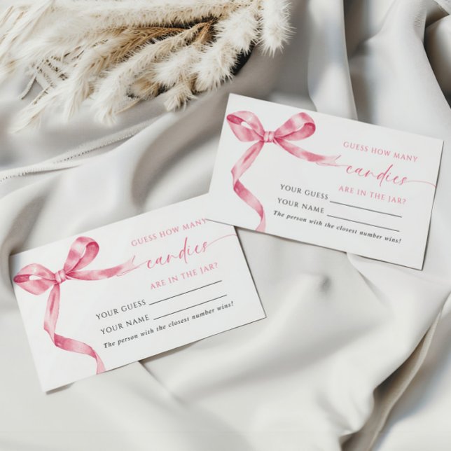 Pink Bow How Many Candies Shower Game card (Creator Uploaded)