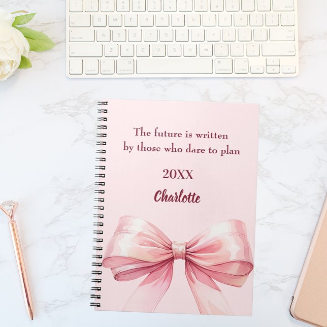 Pink bow inspirational quote notebook (Creator Uploaded)